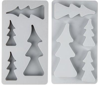 Silikongießform Tannenbäume, 4 Formen