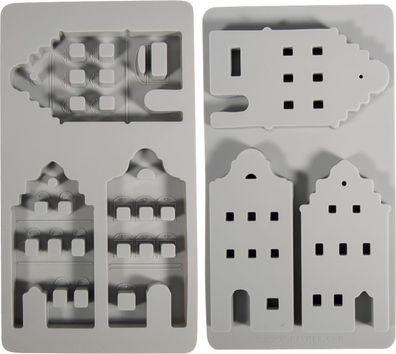 Silikongießform Nordic Häuser, 3 Formen