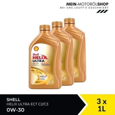 Shell Helix Ultra ECT C2 C3 0W-30 3x1 Liter