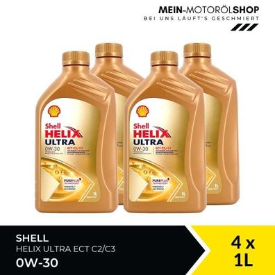 Shell Helix Ultra ECT C2 C3 0W-30 4x1 Liter