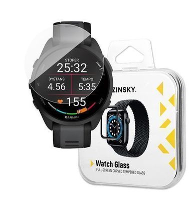 Wozinsky Vollflaechiger Hartglasschutz fuer Garmin Forerunner 165 (2er Pack)