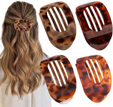4 flache Haarnadeln für Frauen & Mädchen, starke Clips für dickes/dünnes Haar