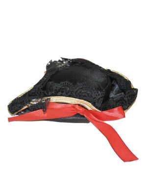 Mini Dreispitz schwarz Piratin Pirat kleiner Piratenhut Karneval Fasching