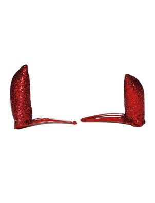 Teufelshörner Glitzer Teufel Teufelshörnchen Haarclips Devil Karneval Halloween