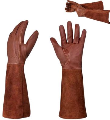 1 Paar Gartenhandschuhe für Damen/Herren, Dornen- & Schnittschutz, Leder
