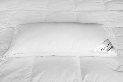 HS5 Kopfkissen 40x80cm 3Kammer 600G Federn 150G Daunen Kissen Natur 750 Gramm