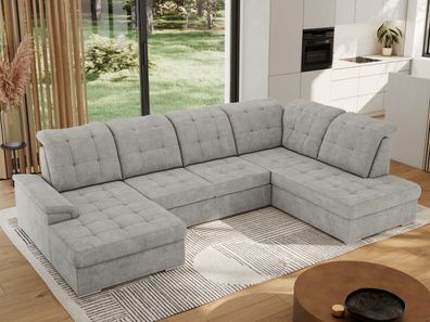 Ecksofa mit Schlaffunktion und Bettkasten, U-förmige Ecke - Madrito U