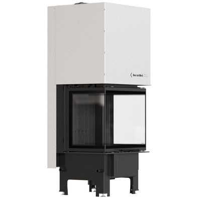 Kamineinsatz KRATKI REGNOR 600/400 7 kW Ø 200 3 seiten glas schwarz mit Türfeder
