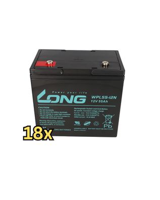 18x USV Akku WPL55-12N 12V 55Ah