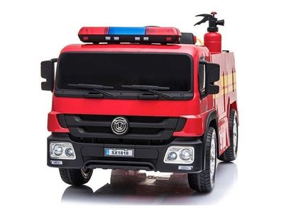 Kinder Elektro Feuerwehr Auto, Elektrofahrzeug 2x12V Wasserpistole Feuerlöscher