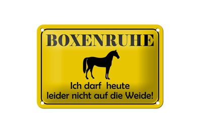 Blechschild 18 x 12 cm Boxenruhe nicht auf die Weide Pferd