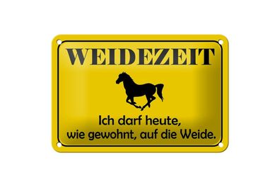 Blechschild 18 x 12 cm Weidenzeit Pferd