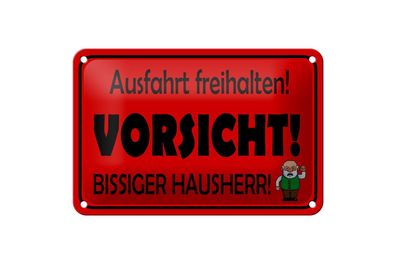 Blechschild 18 x 12 cm Ausfahrt freihalten biss. Hausherr