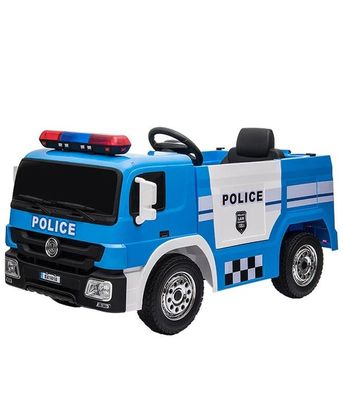Kinder Elektro Polizei Lkw Auto, Elektrofahrzeug Blaulicht Sirene 2x12V Musik