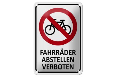 Blechschild 18 x 12 cm Fahrräder abstellen verboten