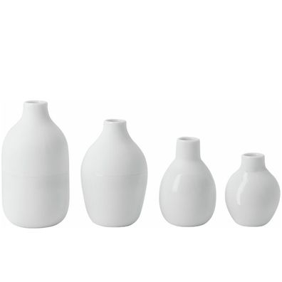 Mini Flaschenvasen weiß 4er Set