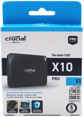 Crucial X10 Pro Portable SSD 1TB USB-C 3.2 Solid State Drive