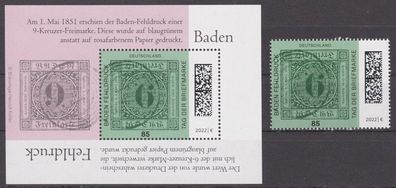 BRD 2022 postfrisch MiNr. 3719 und Block 90 Tag der Briefmarke
