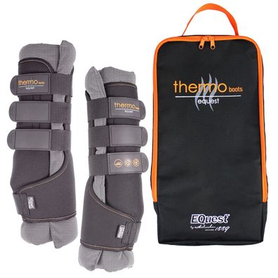 EQuest Thermo Boots schwarz, 2er Set - Gamasche für Pferde, S Pony