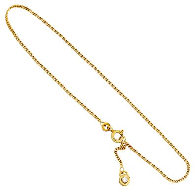 Fußkettchen Fußkette 333 Gold Gelbgold 2 Zirk. 25 cm Federring