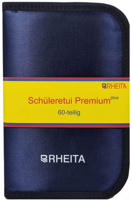 Schüleretui, Mäppchen Premium 60-teilig, abwaschbares Material, neutrales Design