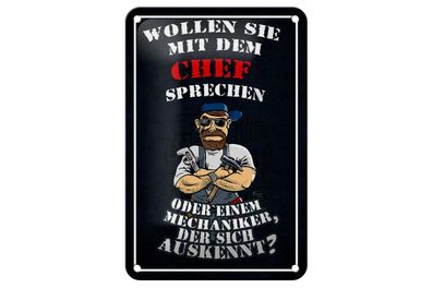 Blechschild 18 x 12 cm Wollen Sie mit dem Chef sprechen