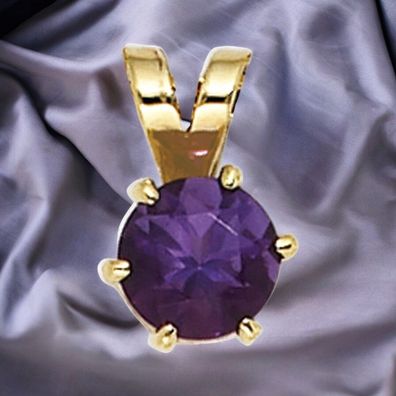 Anhänger 585 Gold Gelbgold 1 Amethyst lila violett Goldanhänger