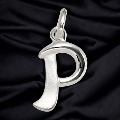 Anhänger Buchstabe P 925 Sterling Silber matt Buchstabenanhänger