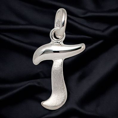 Anhänger Buchstabe T 925 Sterling Silber matt Buchstabenanhänger