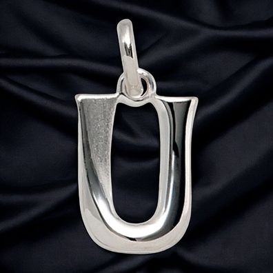 Anhänger Buchstabe U 925 Sterling Silber matt Buchstabenanhänger