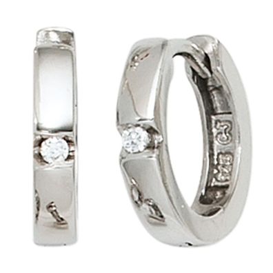 Kinder Creolen rund 925 Sterling Silber 2 Zirk. Ohrringe Kinderohrringe