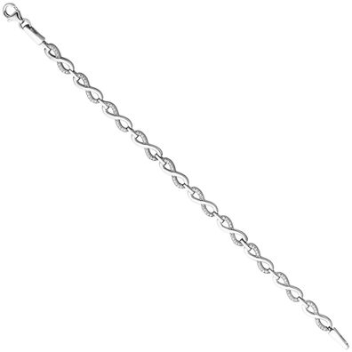 Armband Unendlichkeit 925 Sterling Silber mit Zirk. 19 cm Silberarmband