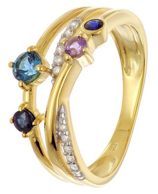 GLIZZ Schmuck Damenring Gold 333 / 8K Multicolor GL8560