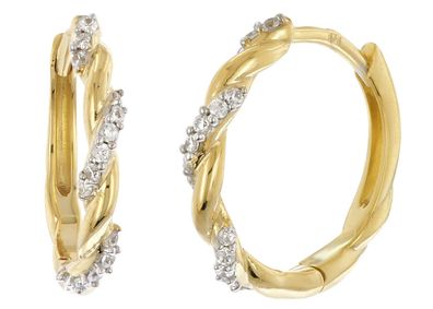 trendor Schmuck Damen-Ohrringe Gold 333/8K Klapp-Creolen Ø 15 mm 28498
