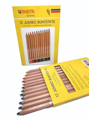 Dicke Buntstifte Jumbo-Buntstifte 12 Stück farblich sortiert natur dicke Mine