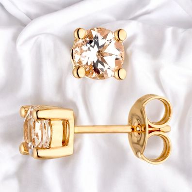 Ohrstecker 585 Gold Rotgold 2 Morganite Ohrringe Goldohrringe