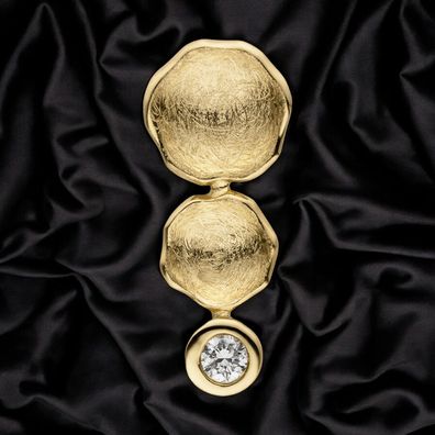 Anhänger 585 Gold Gelbgold eismatt 1 Diamant Brillant Diamantanhänger