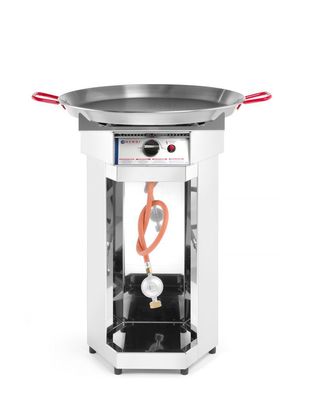Hendi Gasgrill Fiesta 600 aus Chromstahl mit Paella Pfanne