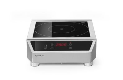 Hendi Induktionskochermit Gehäuse aus Edelstahl digital und 3500W mit Fettfilter