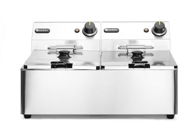 Gastronomie Hendi Fritteuse Kitchen Line mit 3x6 Liter 6600W aus Edelstahl