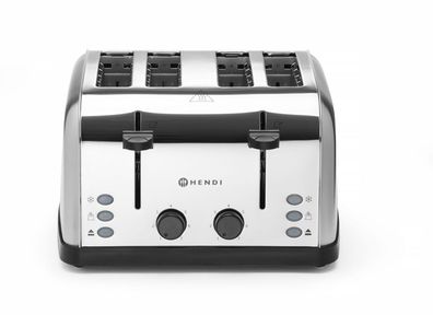 Hendi Toaster mit 4 Schlitze und 7 Bräunungsstufen aus Edelstahl mit 1500W