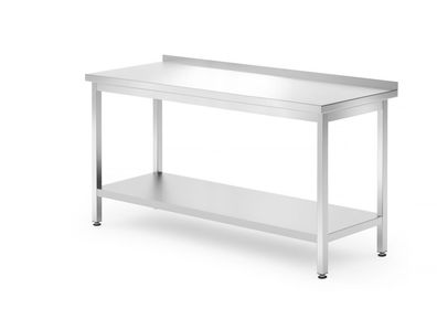 Gastronomie Hendi Arbeitstisch Kitchen Line mit Grundboden und Aufkantung 1600x700