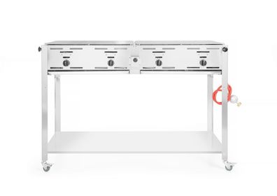 Hendi Gasgrill Quattro mit 4 Brenner und 2 Abtropfschalen aus Edelstahl