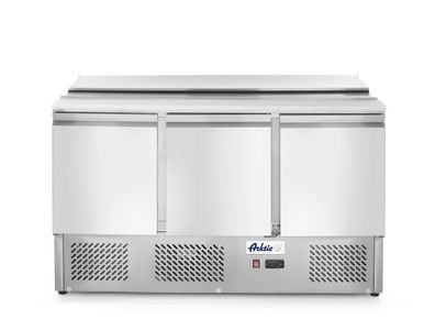 Arktic Saladette mit Deckel und 3 Türen 3 Böden aus Edelstahl