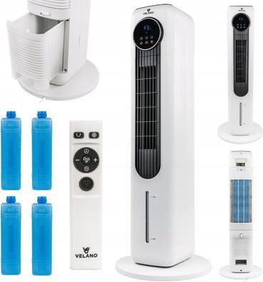 Velano Standventilator 60W mit Fernbedienung, Oszillation und Timer, Luftkühler