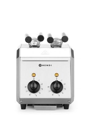 Hendi Sandwich-Toaster aus Edelstahl und 1200W mit 2 separat einstellbare Schlitze