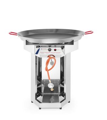 Hendi Gasgrill Fiesta 800 aus Chromstahl mit Paellapfanne