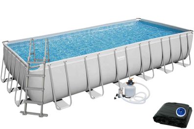 Bestway Frame Pool 56475 Komplett-Set 732 x 366 cm eckig
