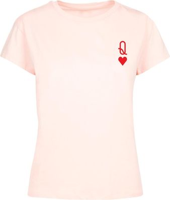 Merchcode Damen Ladies Hugs &amp; Love Queen of Hearts Box Tee MP5012552