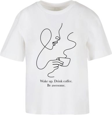 Miss Tee Damen T-Shirt Drink Coffee Be Awesome MST362